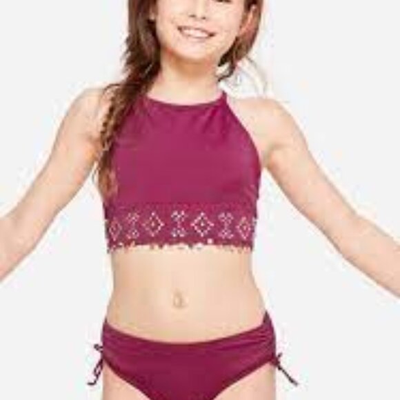 Purple 2 Pcs Justice Bikini Swimsuit size 10 - Picture 1 of 10